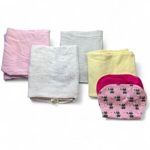 Colorful Kids Muslin And Cotton Blanket set with Burp Cloth